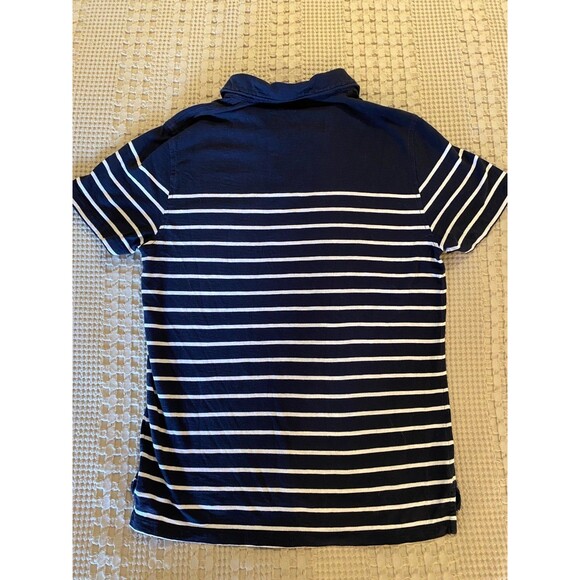 J. Crew Mens Polo Shirt Navy White Striped Short Sleeve Size Medium J.Crew - Picture 10 of 10